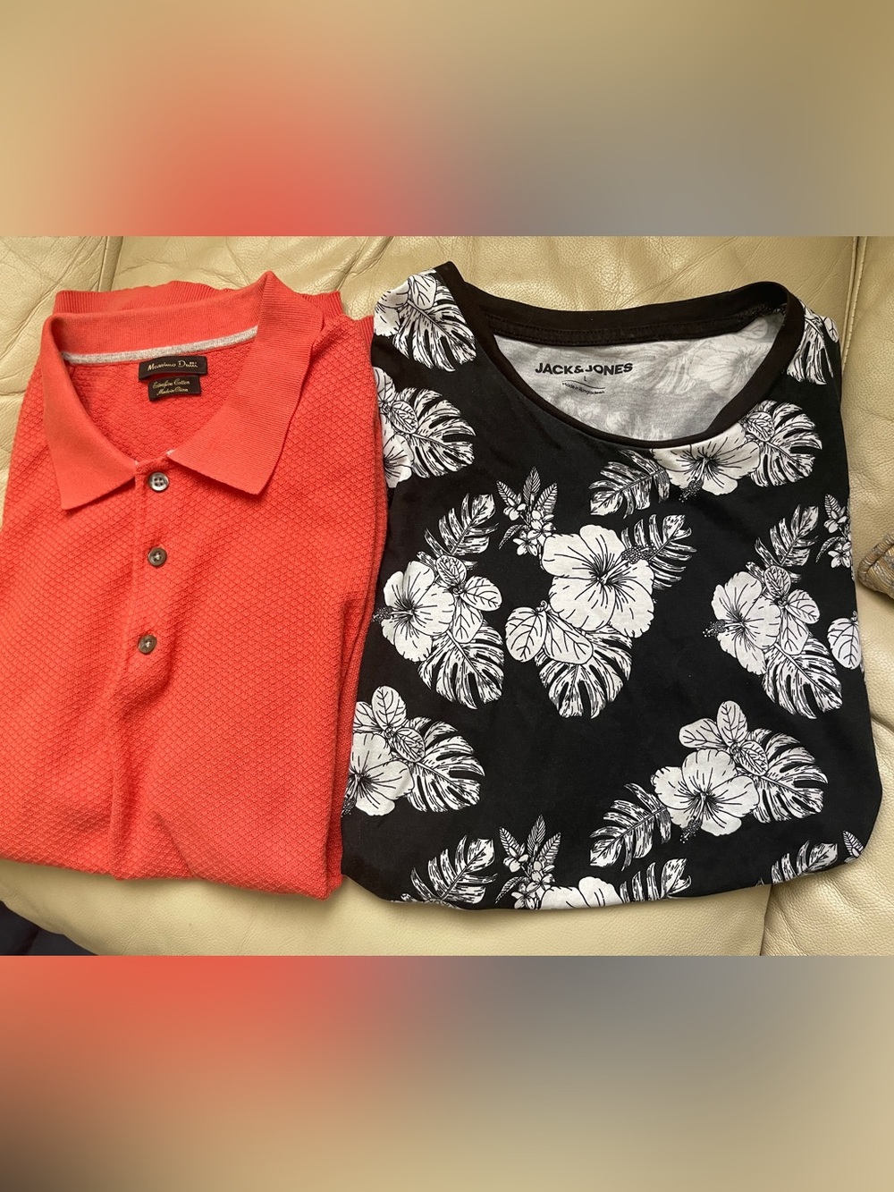 Massimo dutti polo+ Jack & Jones Black Tee with White Floral